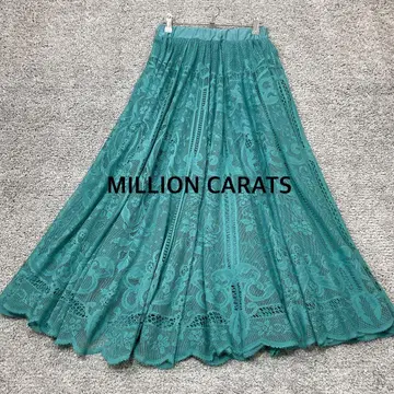 [ MILLION CARATS ] 스캘럽 레이스 스커트 그린