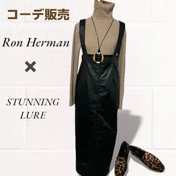 [ 론 헤르만 ] 터틀넥 니트 [ 스터링 루어 ] 가죽 원피스 블랙