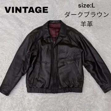 VINTAGE 가죽 자켓 L 사이즈 A-2 양가죽 램스킨 안감 광택