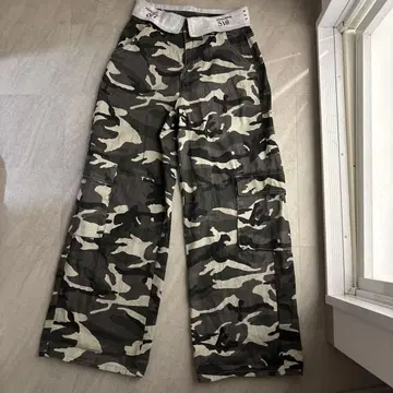 카고 팬츠 데님 카모 패턴 구제 의류 노브랜드 여성용 남성용