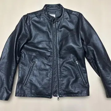 GRAND GLOBAL 블랙 가죽 싱글 라이더 자켓 40