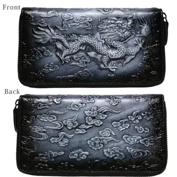 80o 앤티크풍 드래곤 장지갑 미사용 새상품 남성용 여성용 블랙