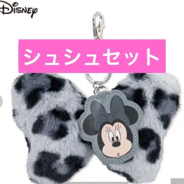 디즈니 미니 마우스 스크런치 거울 참 레오파드 무늬 미니 아베일