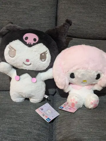 쿠로미와 마이멜로디의 BIG 봉제 인형 세트! 약 25cm