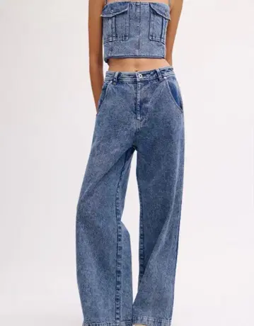 Ameri vintage BUSTIER DENIM SET ROMPERS