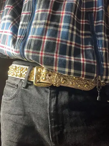 가죽 스터드 벨트 United State-90s