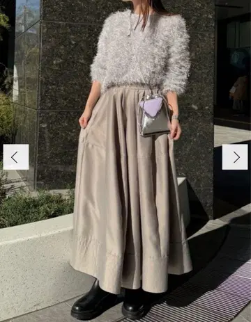 엘렌딕 형태 플레어 스커트 02 베이지 롱 정가 3.4만