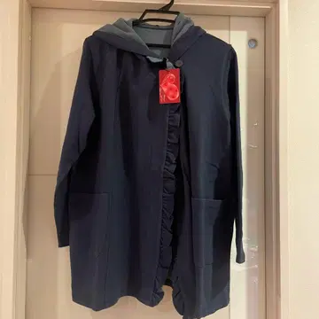 &LOVE 있으면 편리한! 페미 캐주얼 후디 가디건 네이비 L