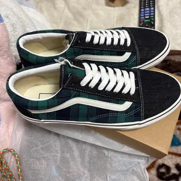 Vans 블랙/그린 체크 스니커즈