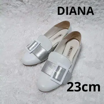 레어 DIANA 화이트 실버 로우힐 23cm