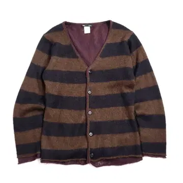 00s archive y2k 레이어드 모헤어 가디건 보더 그런지