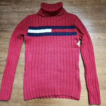 타미힐피거 코튼 로우 게이지 터틀넥 스웨터 S 사이즈