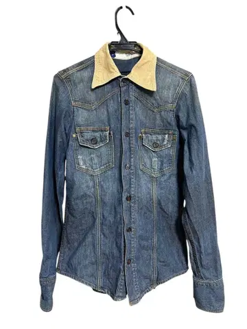 archive 데님 셔츠 Dsquared 그런지 Y2K 데미지 가공