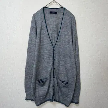 레이지블루 그레이 V넥 가디건 캐주얼 심플 L