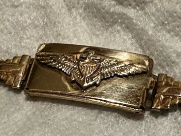 빈티지 밀리터리 ID 팔찌 골드