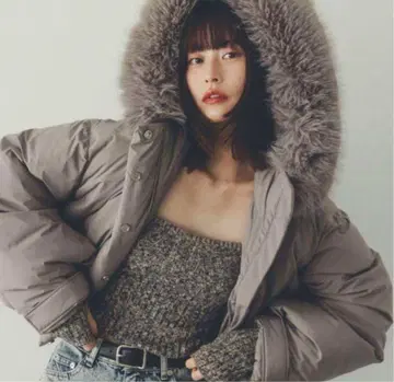 [SNIDEL] 후드 퍼 숏 다운