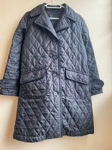 LAVENHAM 블랙 퀼팅 자켓 벨트 포함