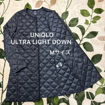 UNIQLO 유니클로 울트라 라이트 다운 컴팩트 코트 M 노카라 블랙