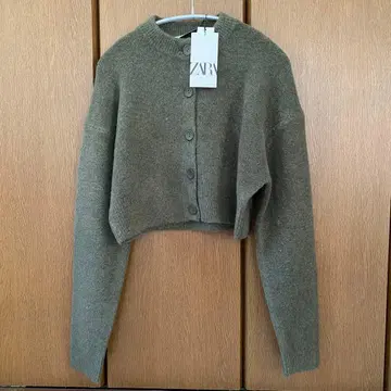 ZARA 니트 가디건 카키