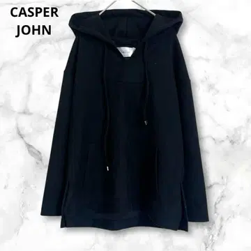캐스퍼 존 블랙 후드 부착 후드티 M 스웨이드 오버 사이즈
