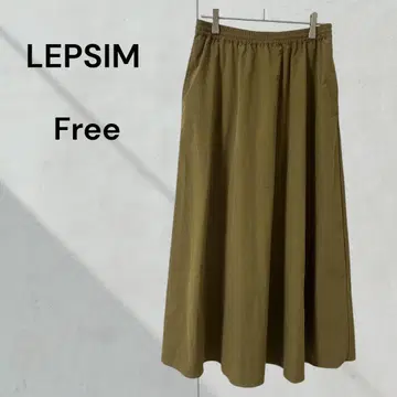 렙심 나일론 롱 스커트 카키 허리밴딩 캐주얼 아웃도어