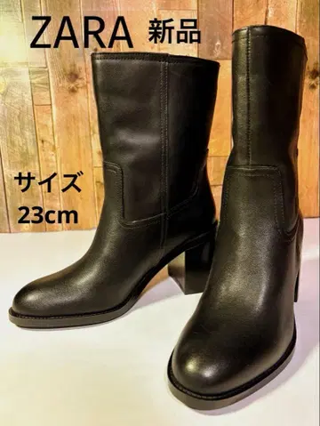 [ 새상품 택 포함 ] ZARA 숏부츠 블랙 가죽 36/23cm