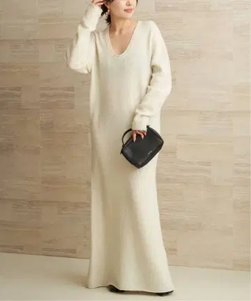 Plage U넥 플레어 니트 원피스 니트 원피스