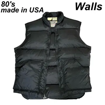 USA제 구제 의류 80's 워스 walls 다운 베스트 블랙