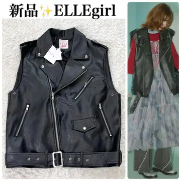 새상품 ELLE girl 엘르 걸 오버 라이더 베스트 블랙 더블