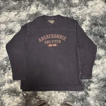 [레어] 90s 올드 아바클로 롱T 네이비 L 빅 루즈 자수 로고 V넥