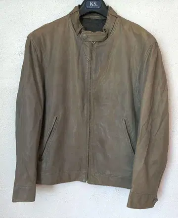 페라가모 SalvatoreFerragamo 가죽 스탠드 카라 자켓