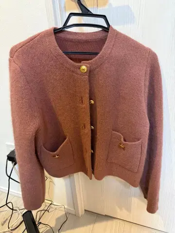 라쿤 블렌드 노카라 니트 자켓 여성용