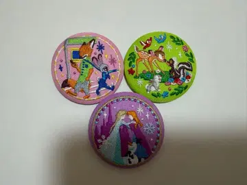 디즈니 자수 캔뱃지 주토피아 밤비 겨울왕국 3개 세트