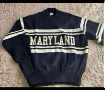 Boogie 로고 니트 네이비 x 화이트 라인