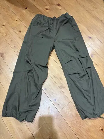 ARMY TWILL 카고 팬츠 올리브색 허리밴딩