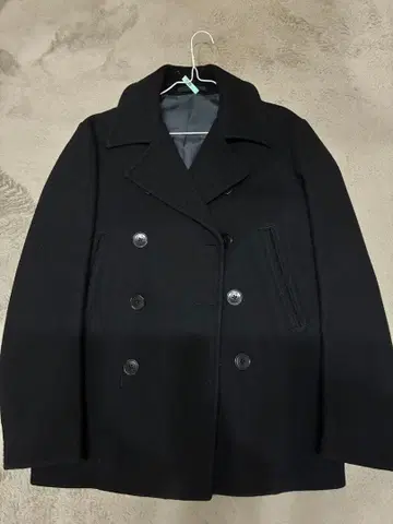 SHIPS 블랙 피 코트 울 코트