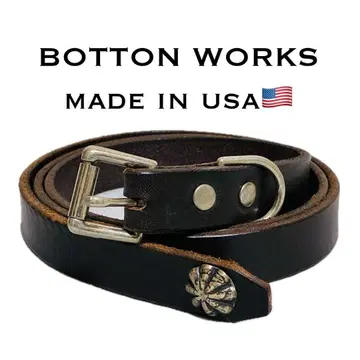 BUTTON WORKS 버튼웍스 USA 가죽 벨트 내로우 콘초
