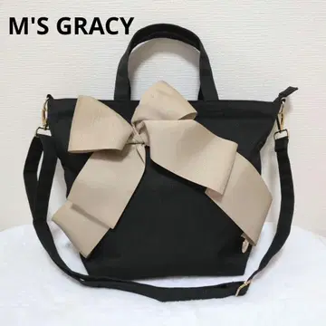 [새상품급] M'S GRACY 2WAY 리본 달린 토트백 블랙
