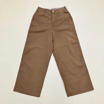 휴먼 우먼 코튼 피케 와이드 팬츠 모카 베이지 S