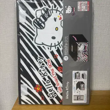 새상품 시마무라 키티 뚜껑 포함 수납 박스 제브라 갸루 kitty