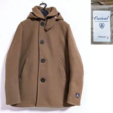 오르치발 Orcival 후드 & 턱끈 싱글 버튼 피코트