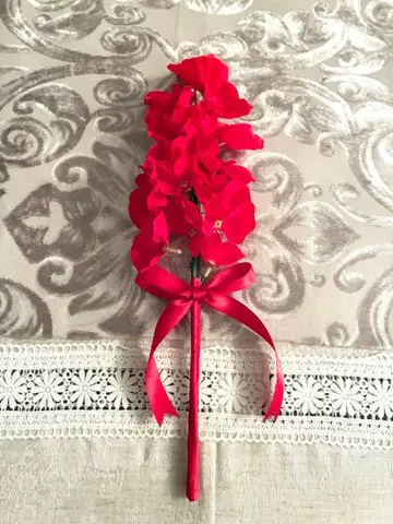 빨간색 스위트피 조화 핸드메이드 1단