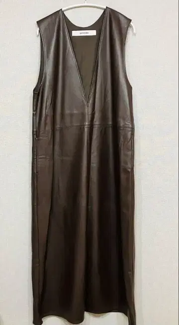 DouDou 가죽 원피스 브라운