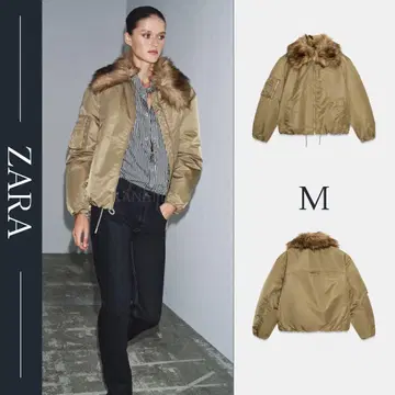 ZARA 인조 모피 봄버 자켓 M 새상품