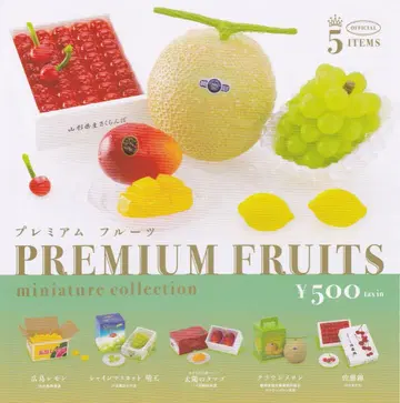 프리미엄 후르츠 미니어처 컬렉션 가챠 전 5종 풀 컴프 세트