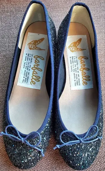 컨디션 최상 farfalle 네이비 글리터 23.5cm 37 일본제