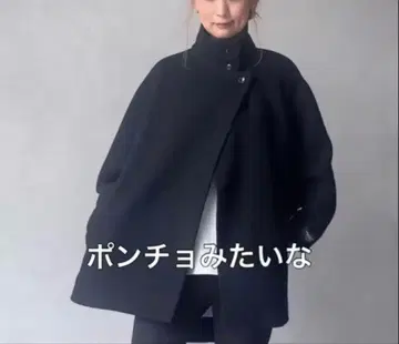 새상품 더블 페이스 돌먼 코트 판초 블랙 m 사이즈 상당