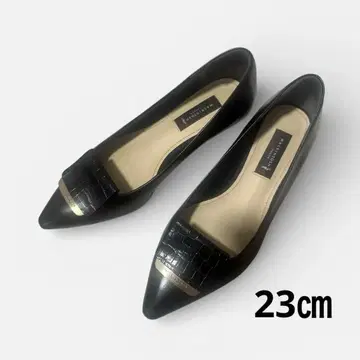 MACKINTOSH LONDON 블랙 펌프스 악어 골드