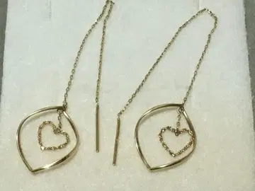 사만다 티아라 K10 하트 모티브 체인 귀걸이 아메리칸 귀걸이