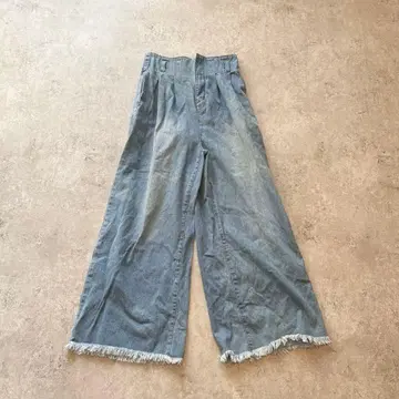 s3351 잉그 와이드 팬츠 데님 하이웨스트 턱 컷오프